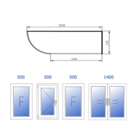   (PROVEDAL, 4 : 500, 500, 500, 1400) Rehau  